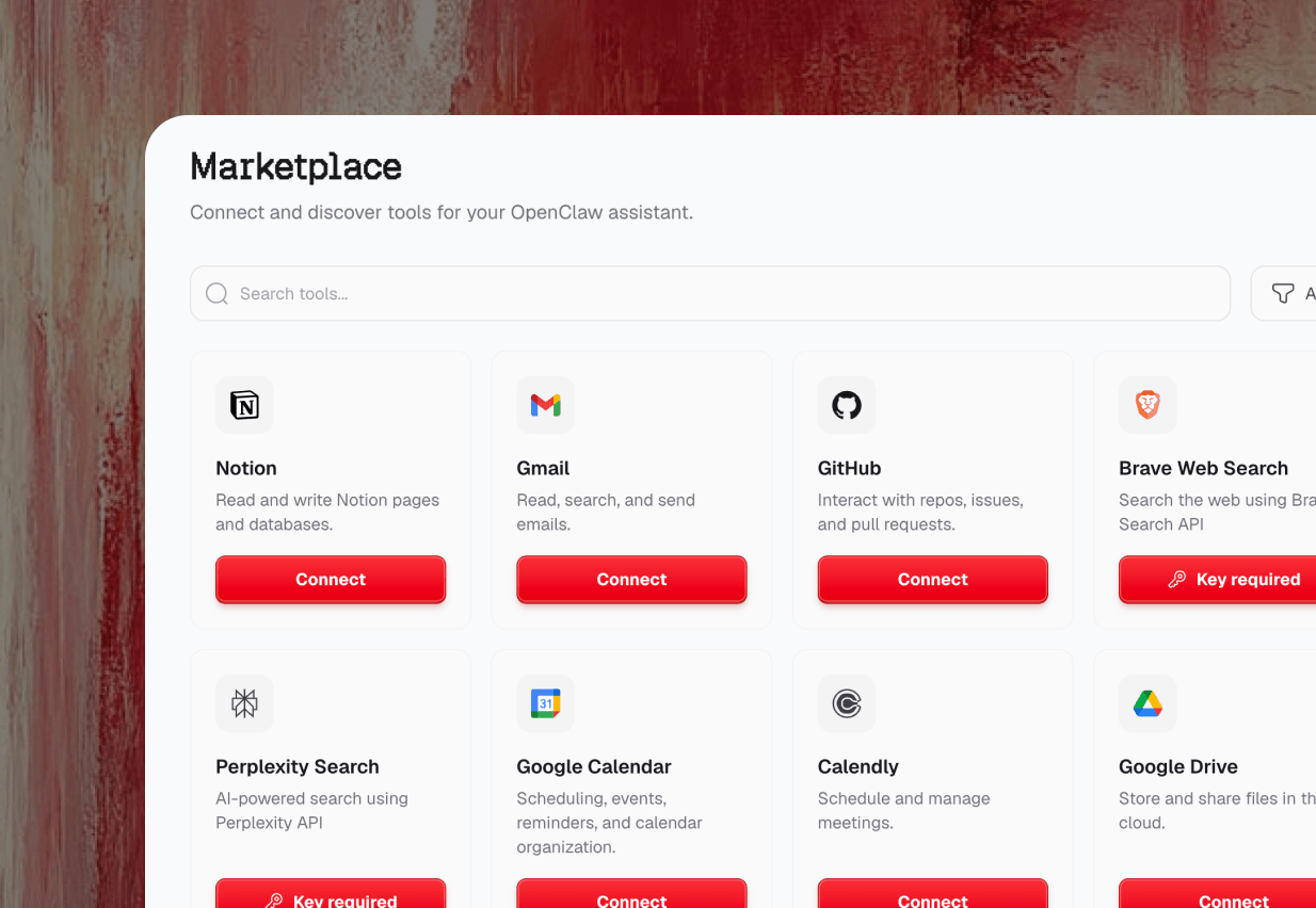 Marketplace — Connect messaging apps and manage skills